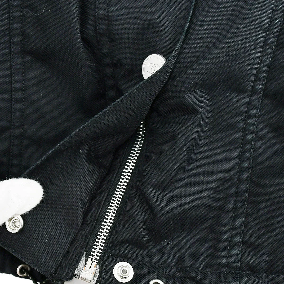 Chanel Sport Line Zip Up Hooded Jacket Black 02A #40 - Image 6