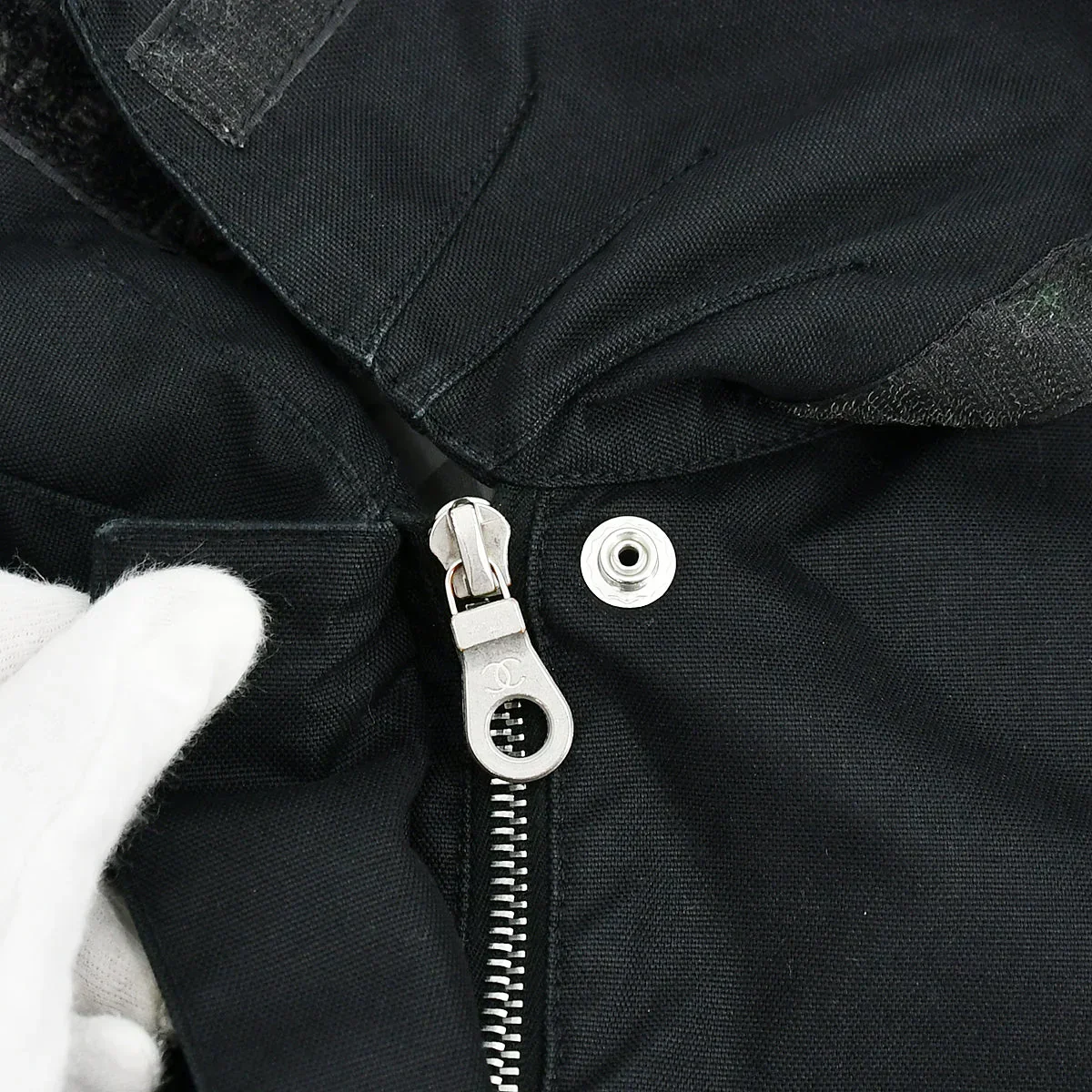 Chanel Sport Line Zip Up Hooded Jacket Black 02A #40 - Image 7