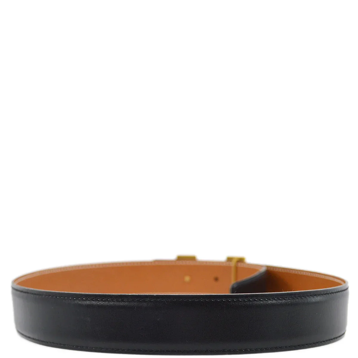 Hermes 1995 Black Box Calf Constance Reversible Belt #70 Small Good - Image 2
