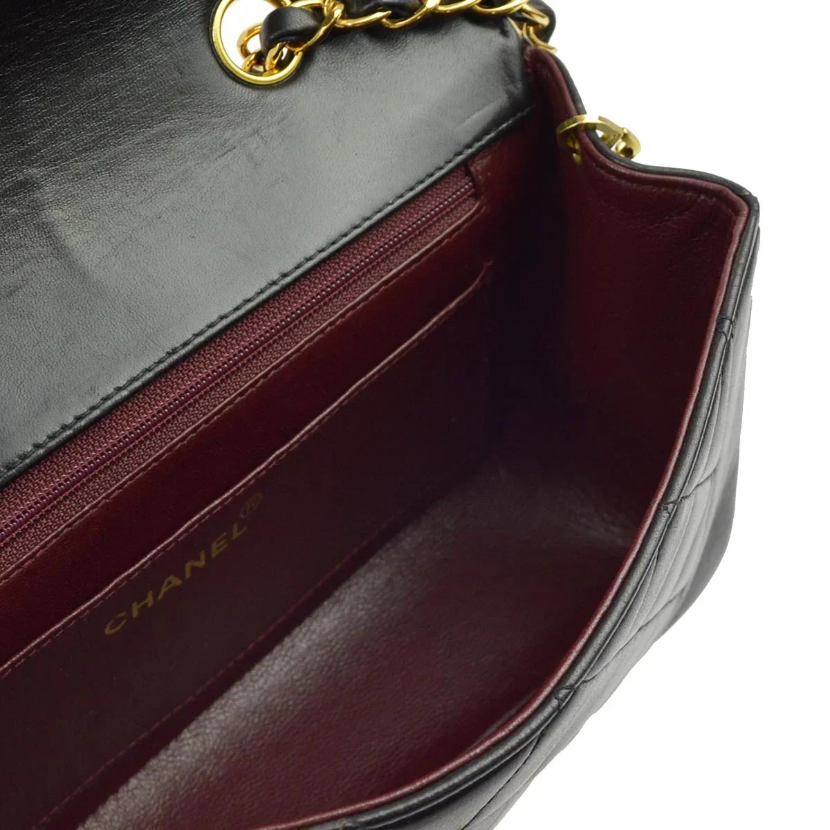 Chanel 1994-1996 Black Lambskin Small Diana Shoulder Bag - Image 4