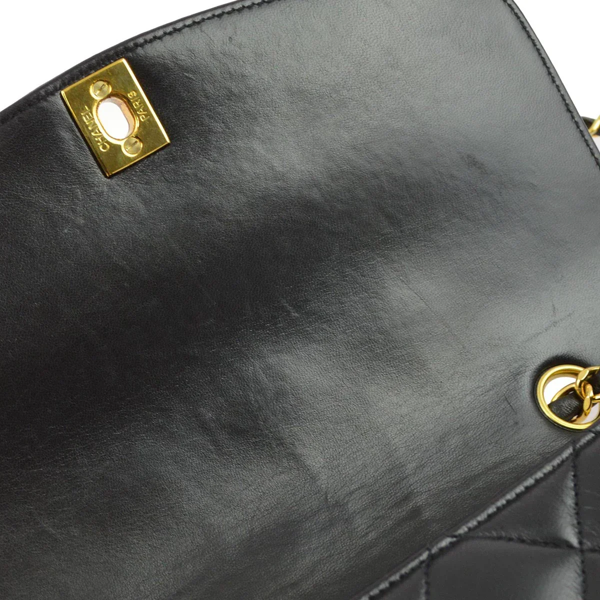 Chanel 1994-1996 Black Lambskin Small Diana Shoulder Bag - Image 8