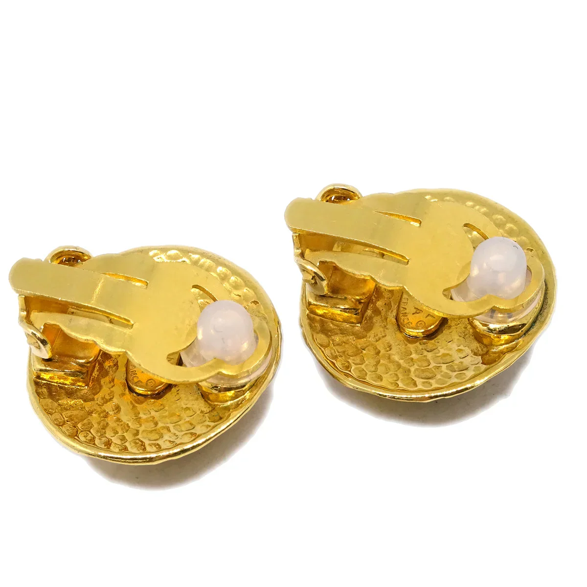 Chanel Button Earrings Clip-On Gold 95A - Image 3