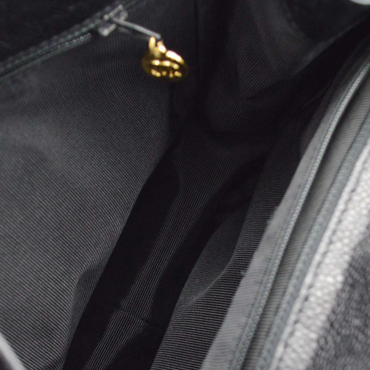 Chanel 1996-1997 Black Caviar Triple CC Backpack - Image 10