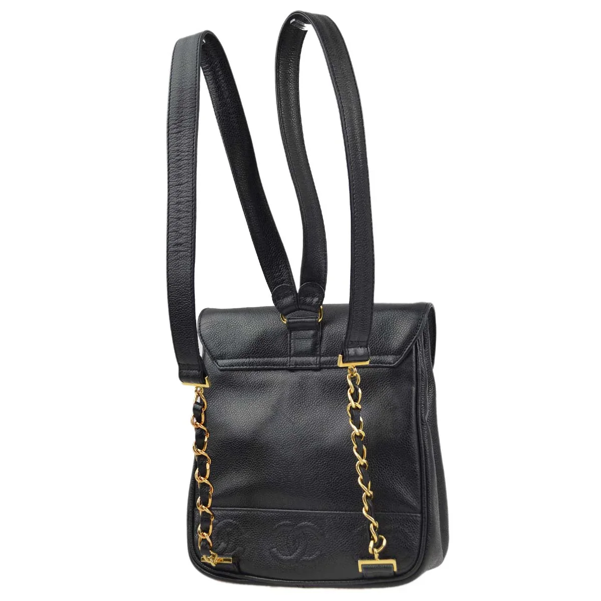 Chanel 1996-1997 Black Caviar Triple CC Backpack - Image 2