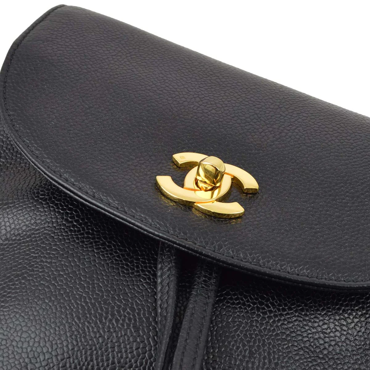 Chanel 1996-1997 Black Caviar Triple CC Backpack - Image 6