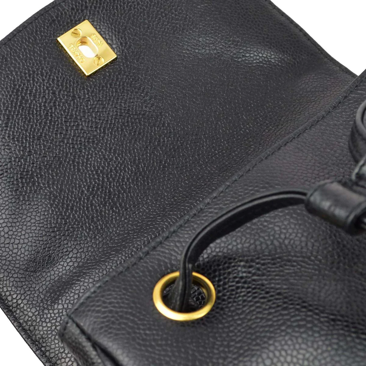 Chanel 1996-1997 Black Caviar Triple CC Backpack - Image 7