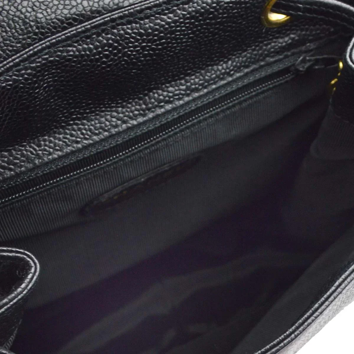 Chanel 1996-1997 Black Caviar Triple CC Backpack - Image 8
