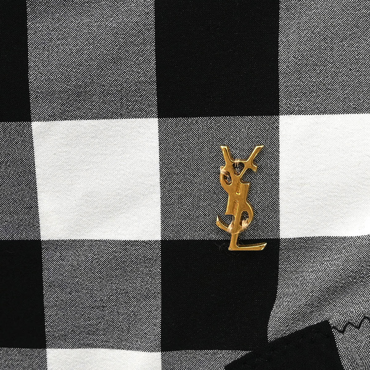 Yves Saint Laurent Swimwear Swimsuit Check Black #XS - Image 6