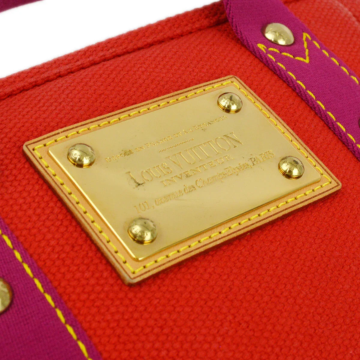 Louis Vuitton 2005 Red Purple Antigua Cabas PM Tote Bag M40037 - Image 4