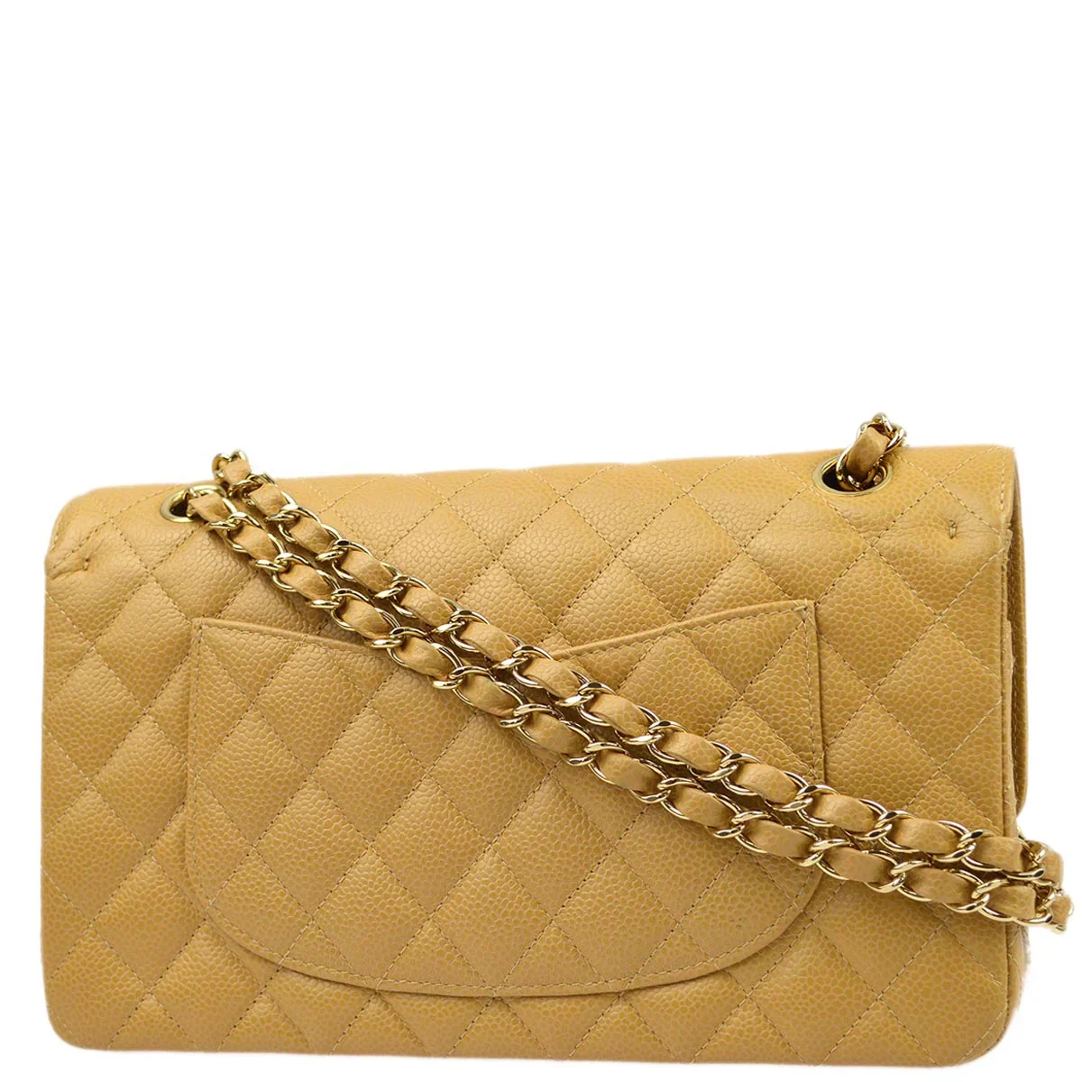 Chanel 2003-2004 Beige Caviar Medium Classic Double Flap Bag - Image 2