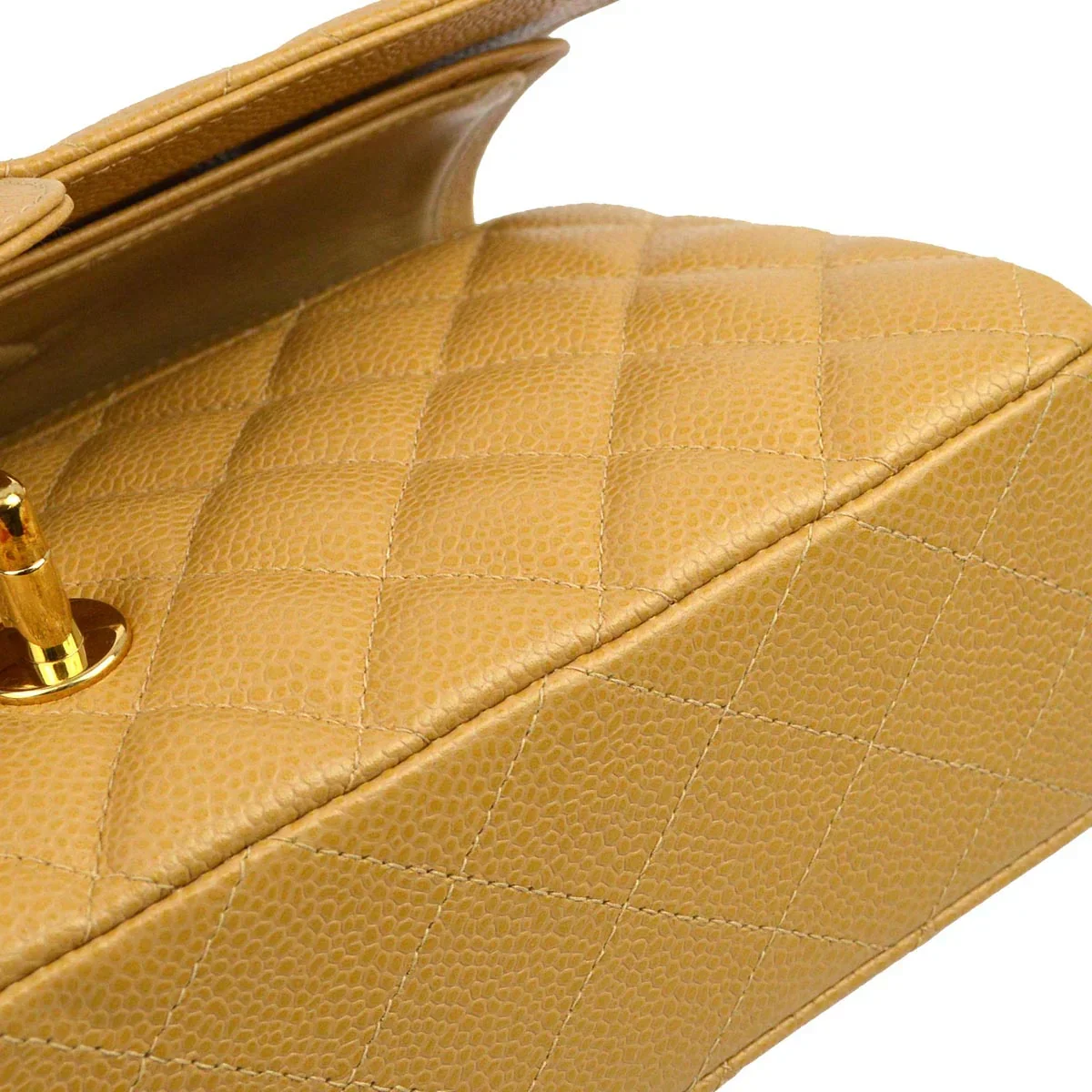 Chanel 2003-2004 Beige Caviar Medium Classic Double Flap Bag - Image 6