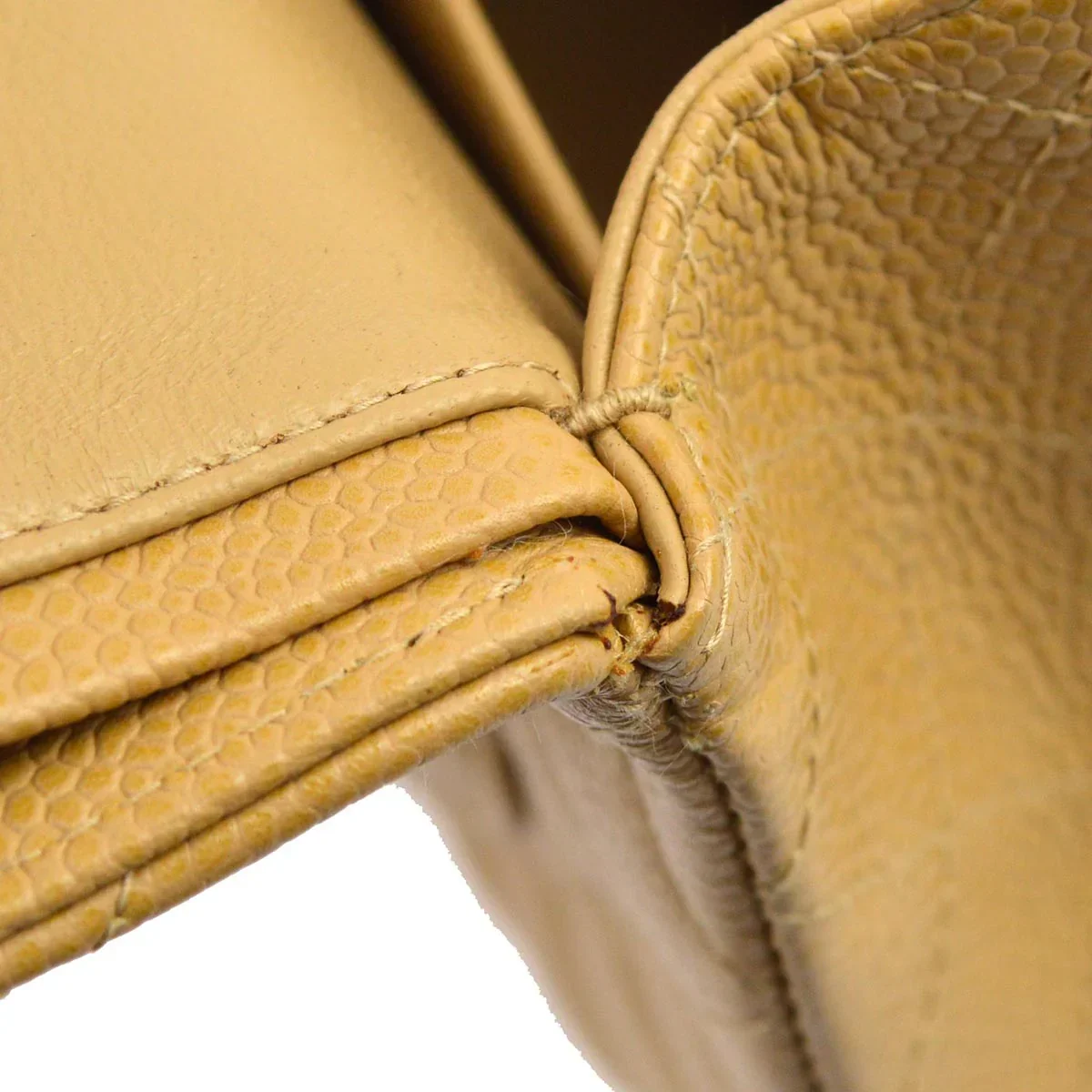 Chanel 2003-2004 Beige Caviar Medium Classic Double Flap Bag - Image 8
