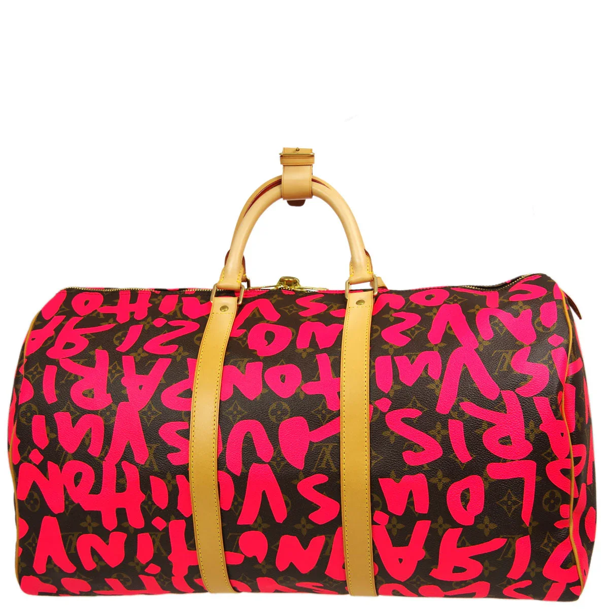 Louis Vuitton * 2009 Pink Monogram Graffiti Keepall 50 Duffle Bag M93698 - Image 2