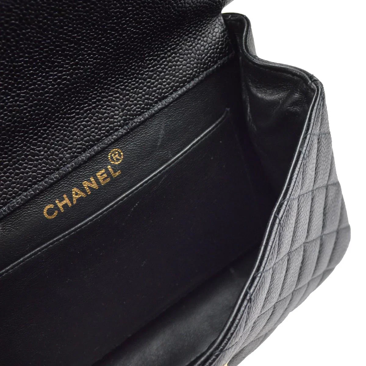 Chanel 1996-1997 Black Caviar Double Sided Classic Flap Shoulder Bag - Image 4