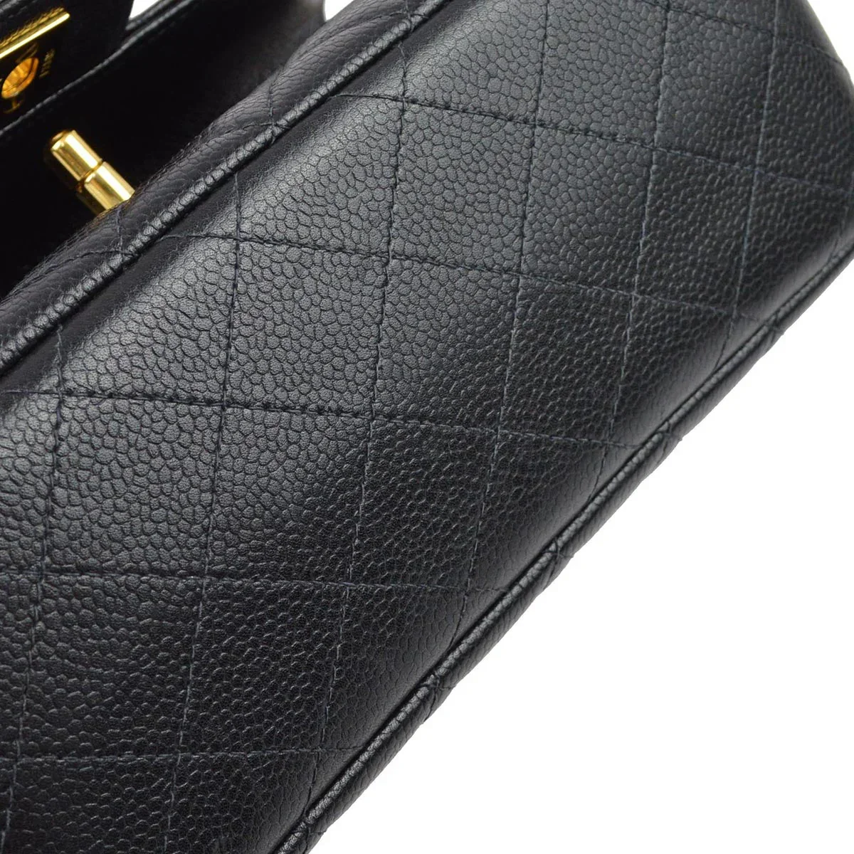 Chanel 1996-1997 Black Caviar Double Sided Classic Flap Shoulder Bag - Image 5