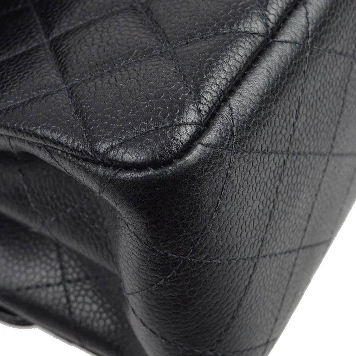 Chanel 1996-1997 Black Caviar Double Sided Classic Flap Shoulder Bag - Image 6