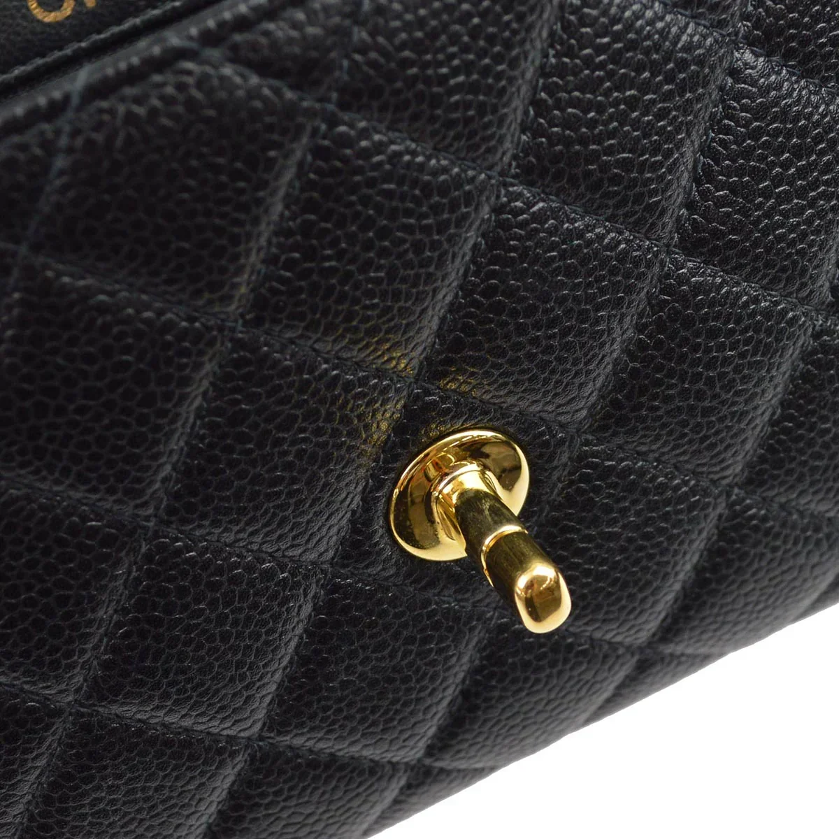 Chanel 1996-1997 Black Caviar Double Sided Classic Flap Shoulder Bag - Image 9