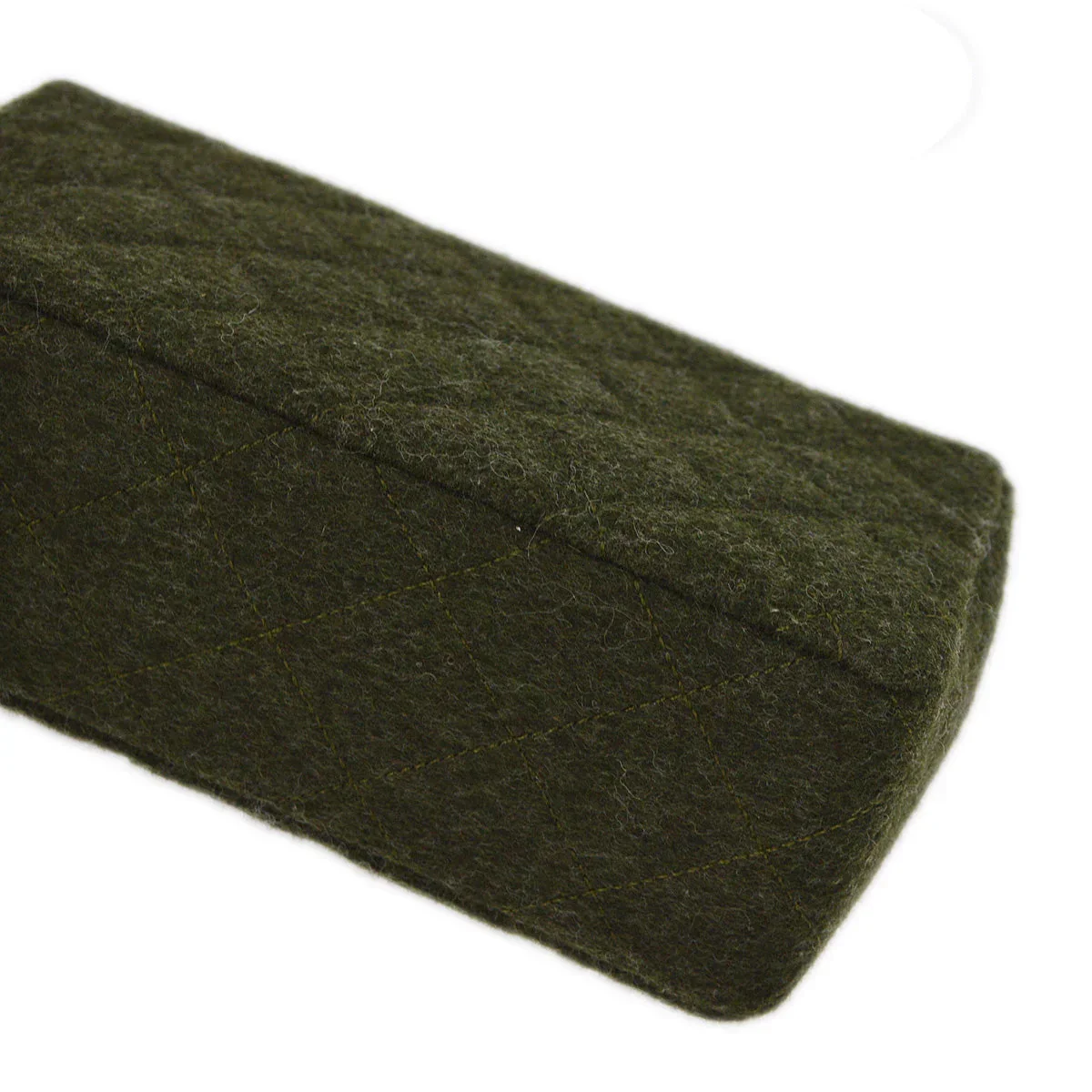 Chanel 1989-1991 Black Green Satin Felt Straight Flap Shoulder Bag - Image 5