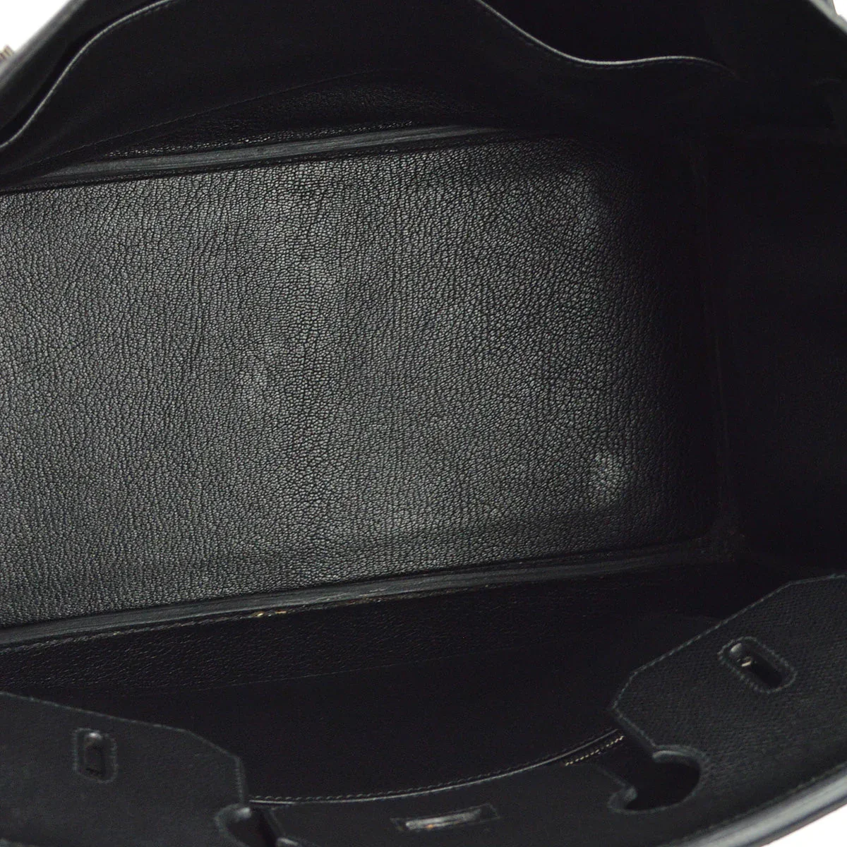 Hermes 2006 Black Epsom Haut a Courroies 32 Handbag - Image 8