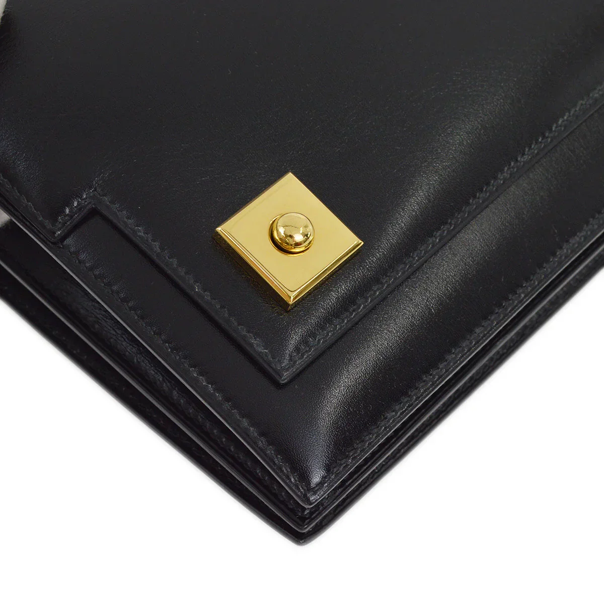 Hermes 1991 Black Box Calf Piano Handbag - Image 3