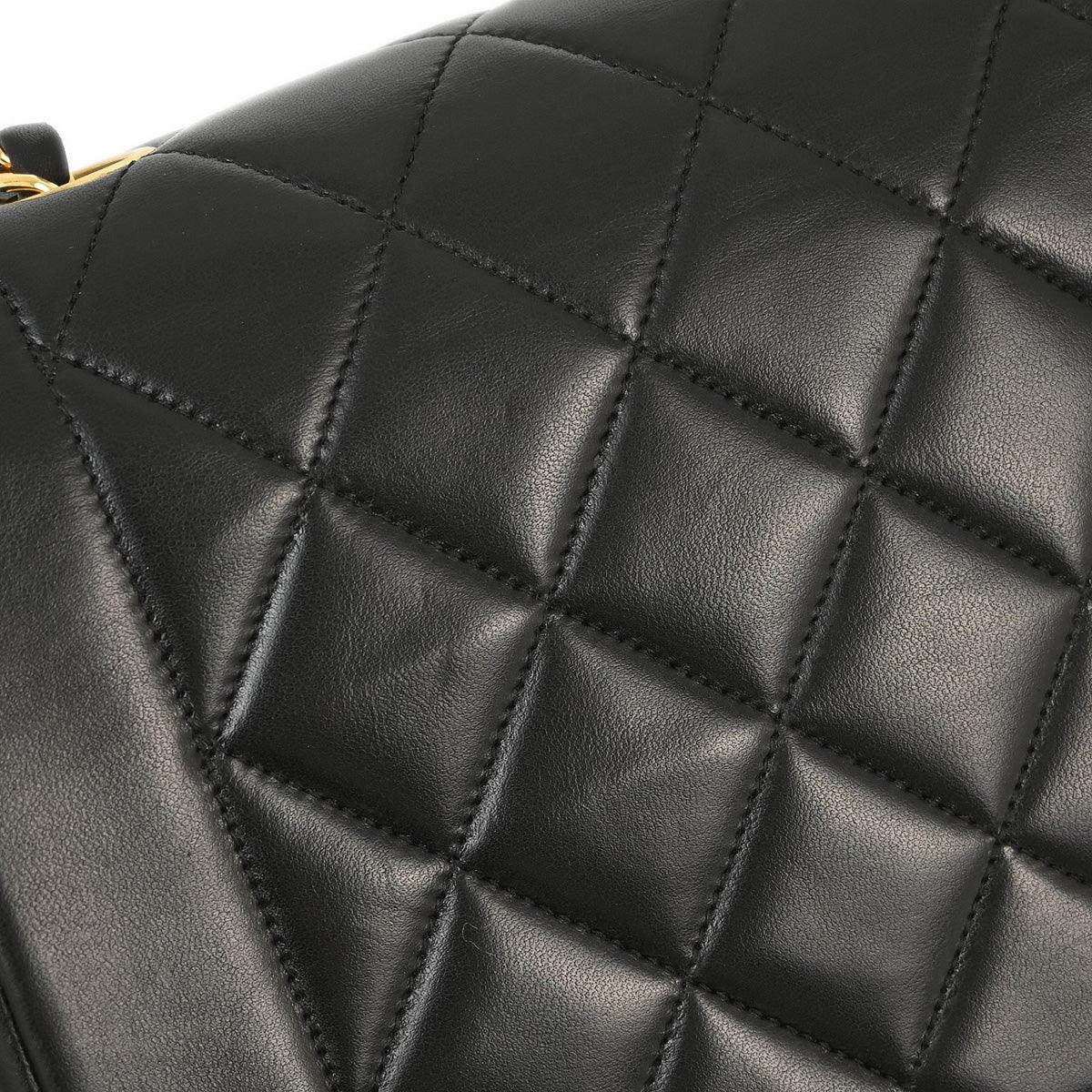 Chanel 1994-1996 Black Lambskin Small Diana Shoulder Bag - Image 5