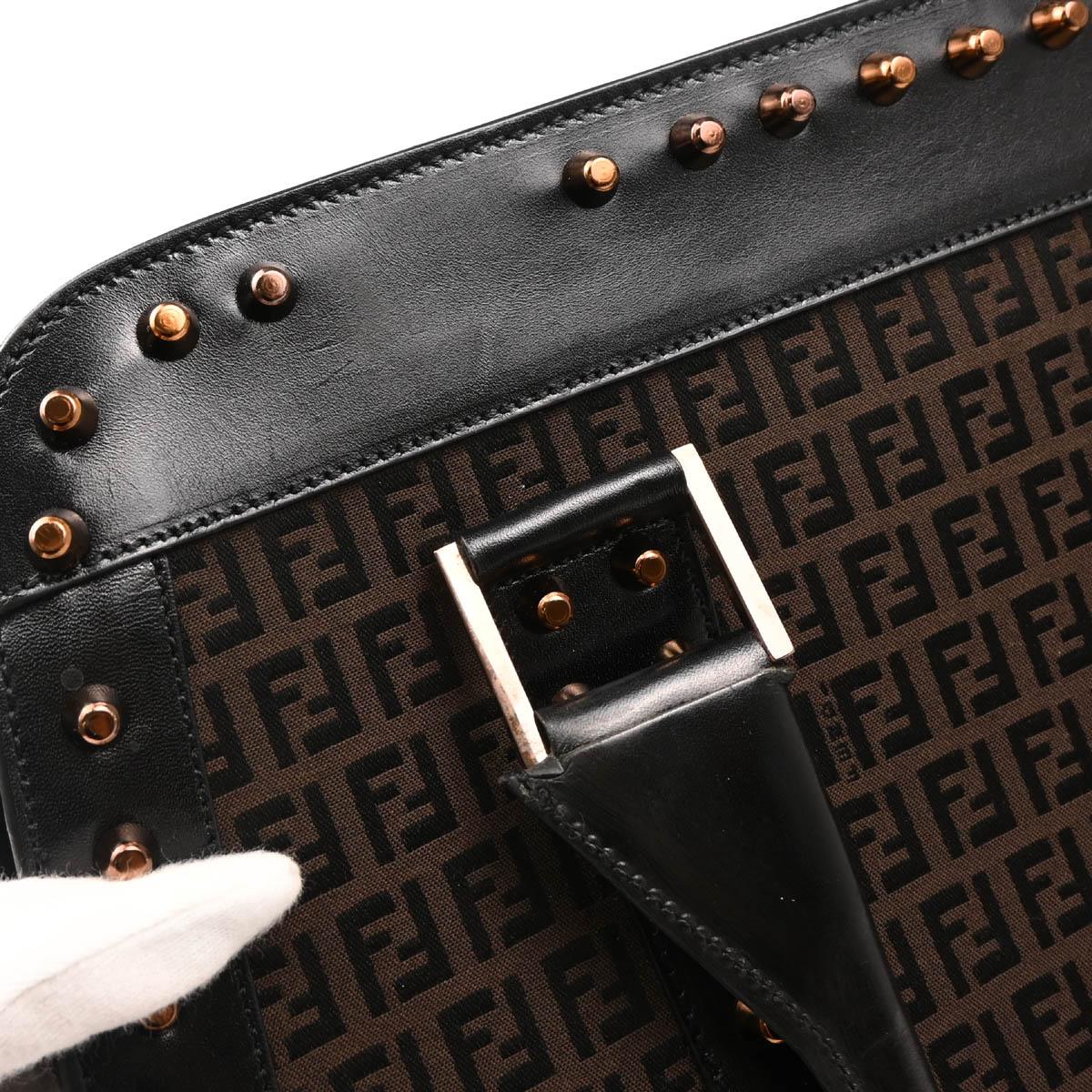 Fendi 2001 Brown Zucchino Handbag - Image 6