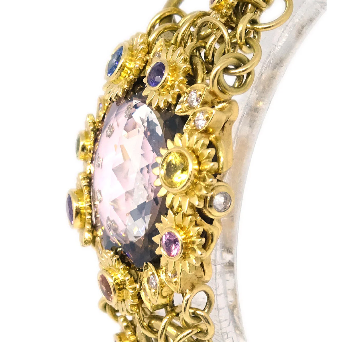 Century Time Gem Leela Quartz Watch 18KYG Diamond Sapphire - Image 3