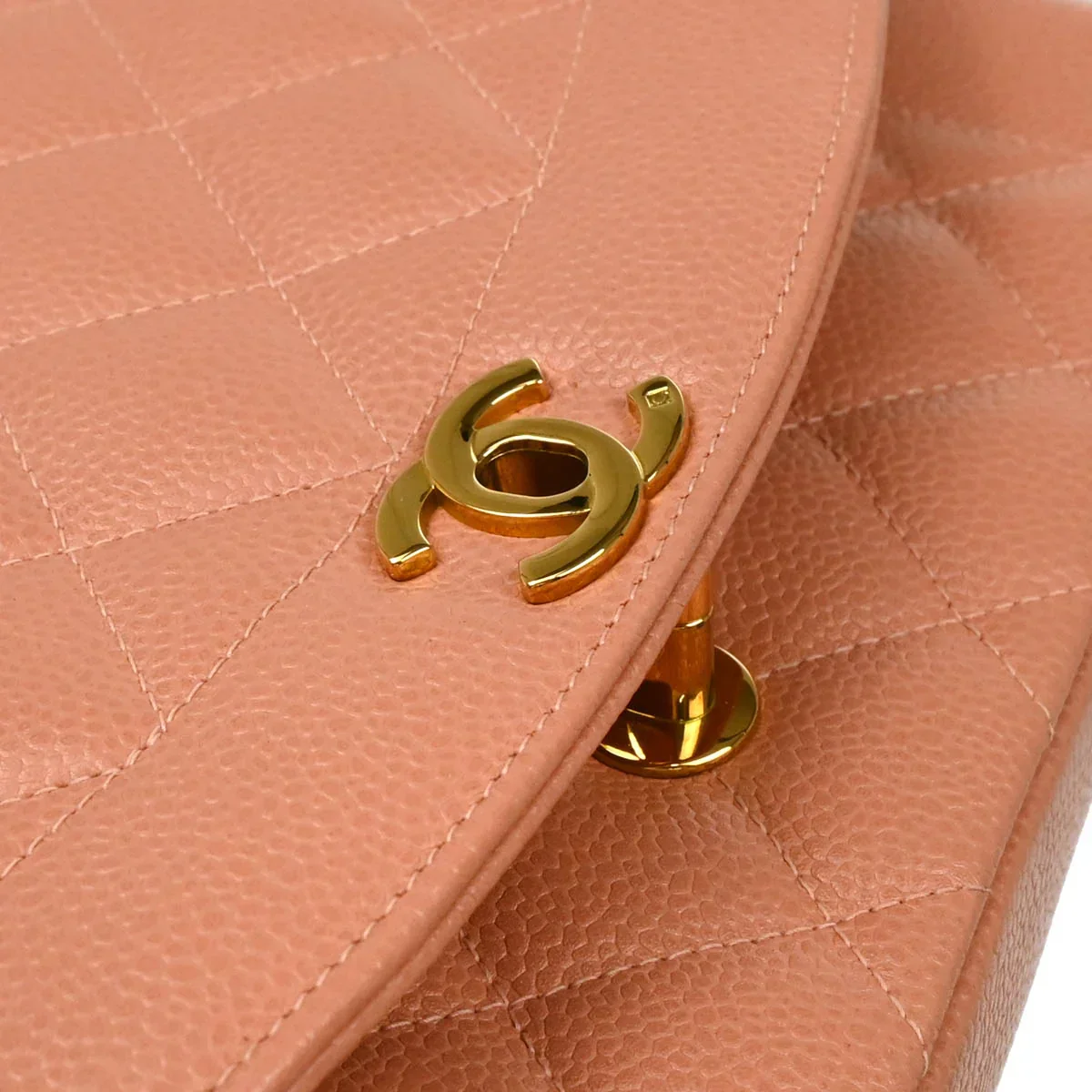 Chanel 1994-1996 Pink Caivar Medium Diana Shoulder Bag - Image 5