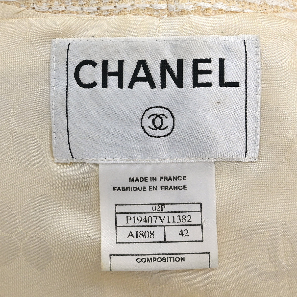 Chanel 2002 Collarless Jacket Ivory #42 - Image 8