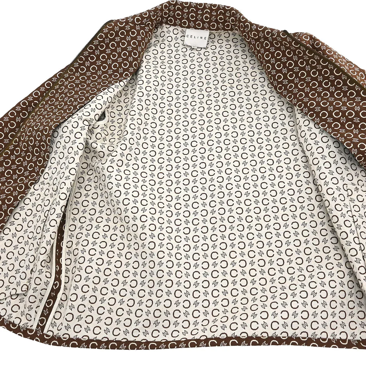 Celine Zip Up Jacket Macadam Brown #40 - Image 8