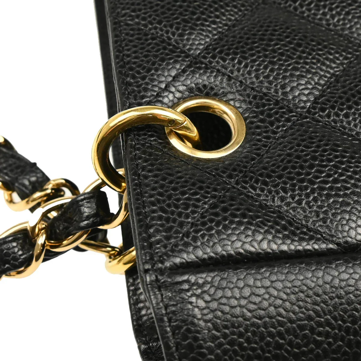 Chanel 2004-2005 Black Caviar Petite Shopping Tote PST Chain Handbag - Image 6