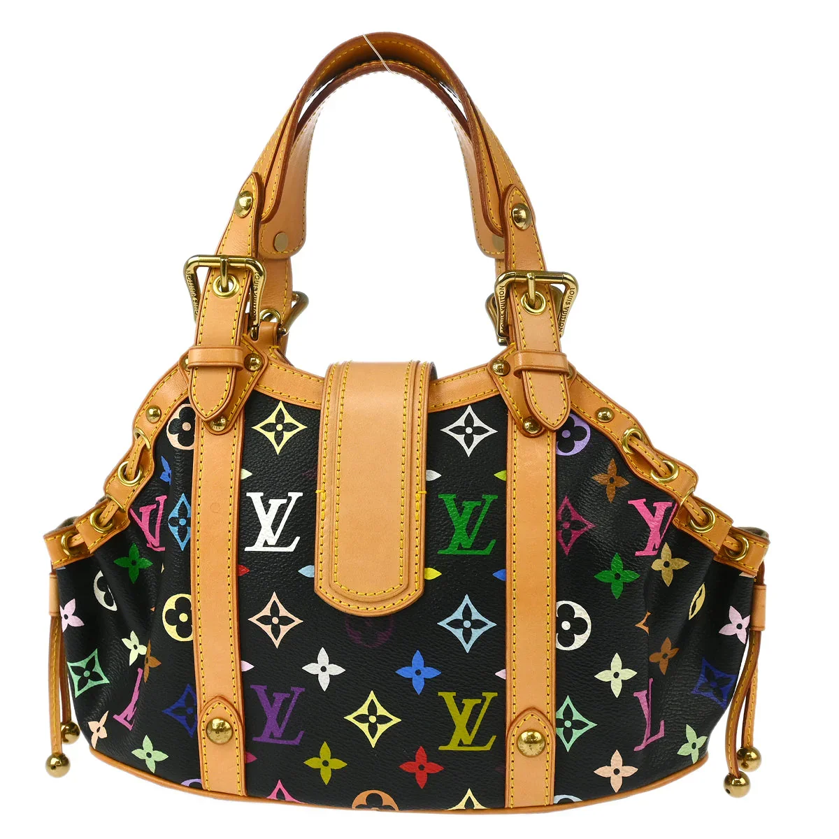 Louis Vuitton 2004 Black Monogram Multicolor Theda PM Handbag M92346 - Image 2