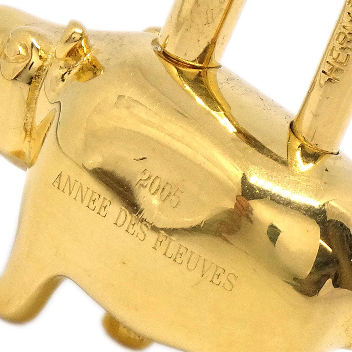 Hermes 2005 Annee Des Fleuves Cadena Gold Small Good - Image 3