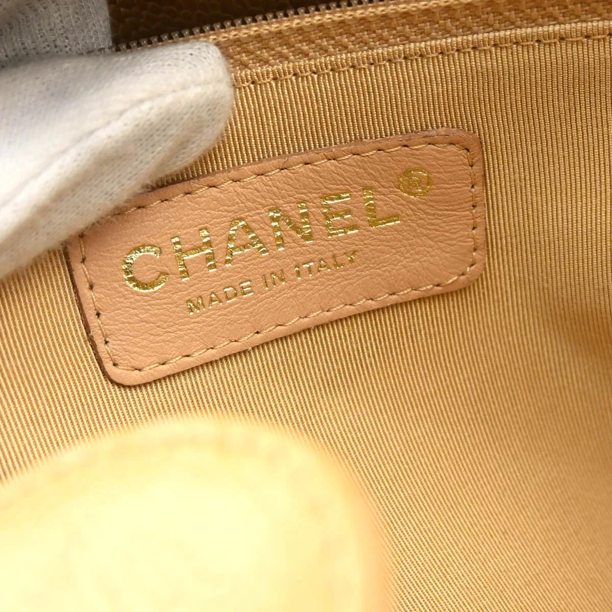 Chanel Beige Caviar Petite Shopping Tote PST Chain Handbag - Image 9