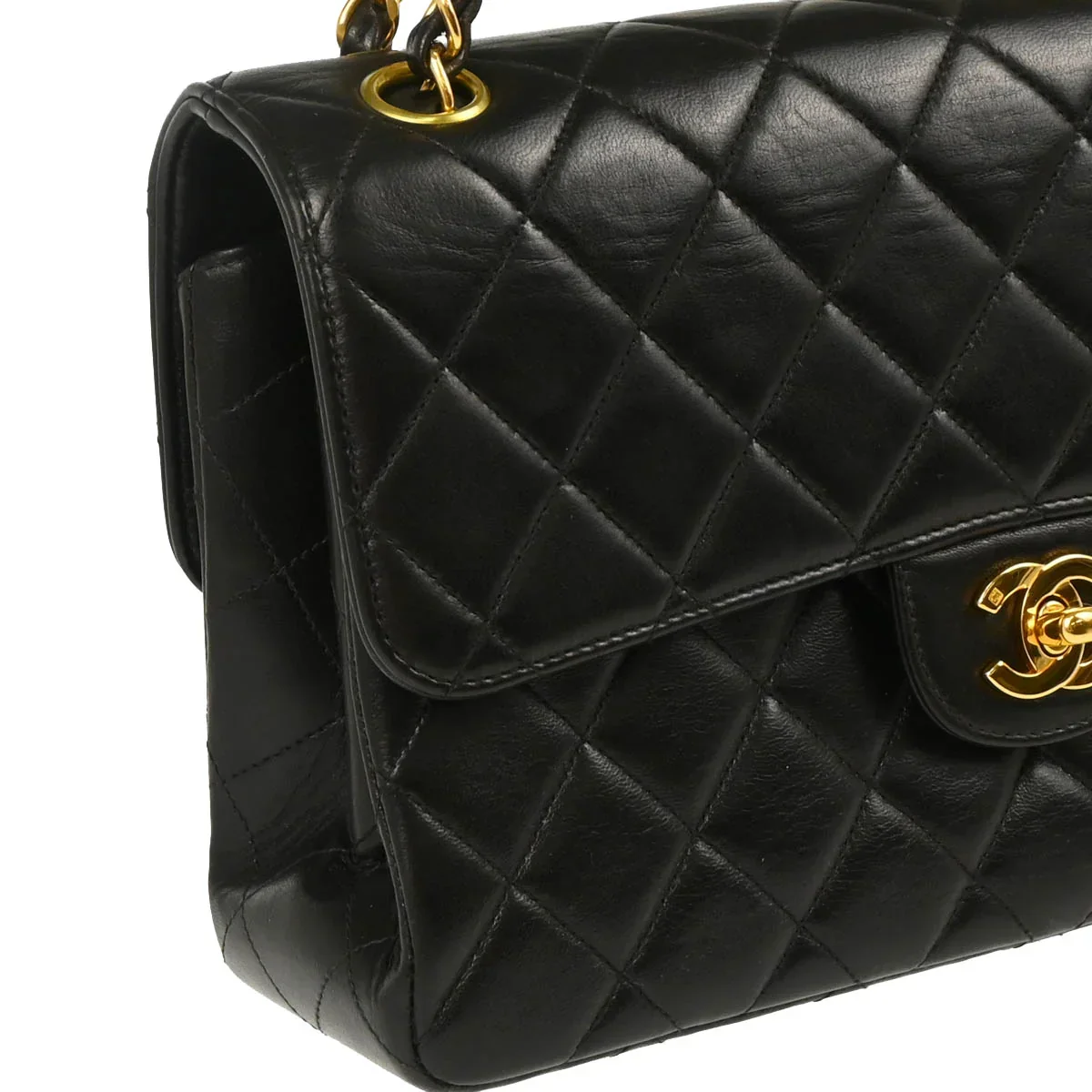 Chanel 1996-1997 Black Lambskin Double Sided Classic Flap Shoulder Bag - Image 3