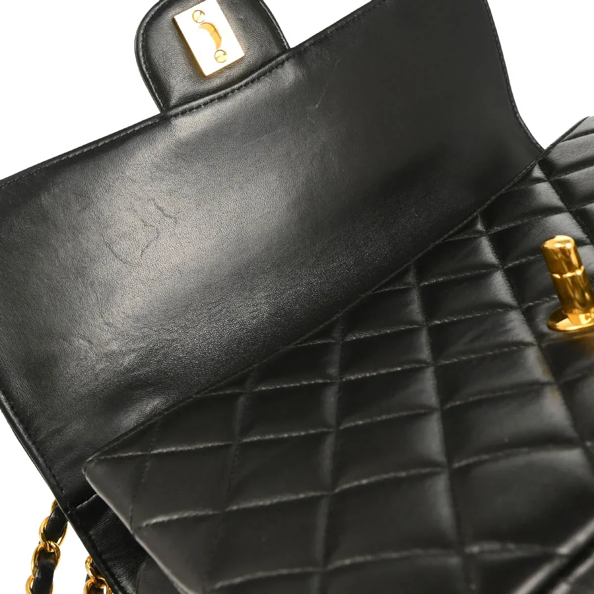 Chanel 1996-1997 Black Lambskin Double Sided Classic Flap Shoulder Bag - Image 8