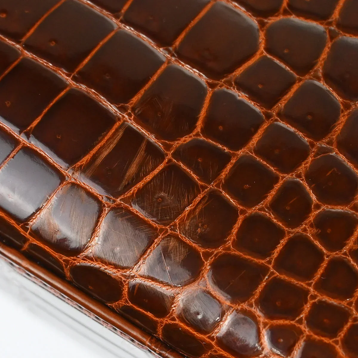 Hermes * 1999 Miel Porosus Crocodile Kelly 28 Sellier 2way Handbag - Image 10