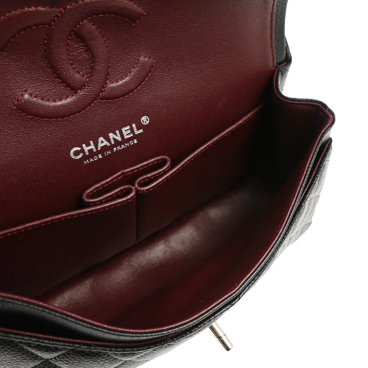 Chanel 2019 Black Caviar Small Classic Double Flap Shoulder Bag - Image 4