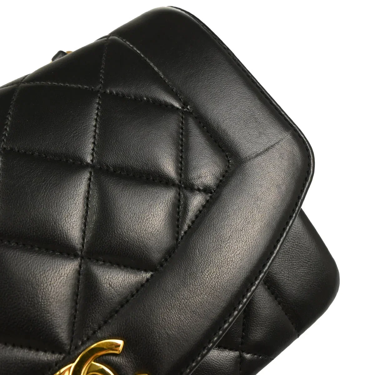 Chanel 1994-1996 Black Lambskin Small Diana Shoulder Bag - Image 6