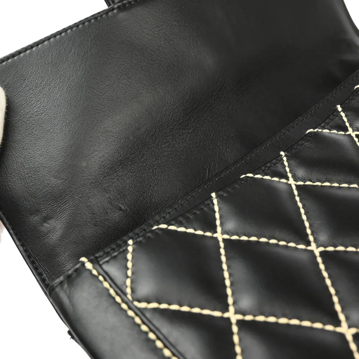 Chanel 2004-2005 Black Calfskin Wild Stitch Handbag - Image 8