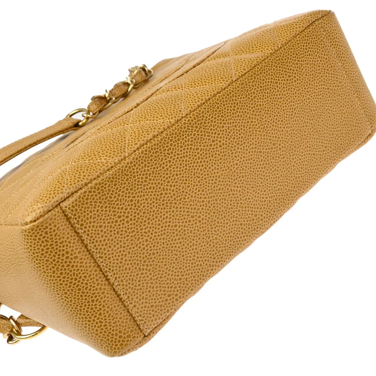 Chanel 2003-2004 Beige Caviar Petite Shopping Tote PST Chain Handbag - Image 5