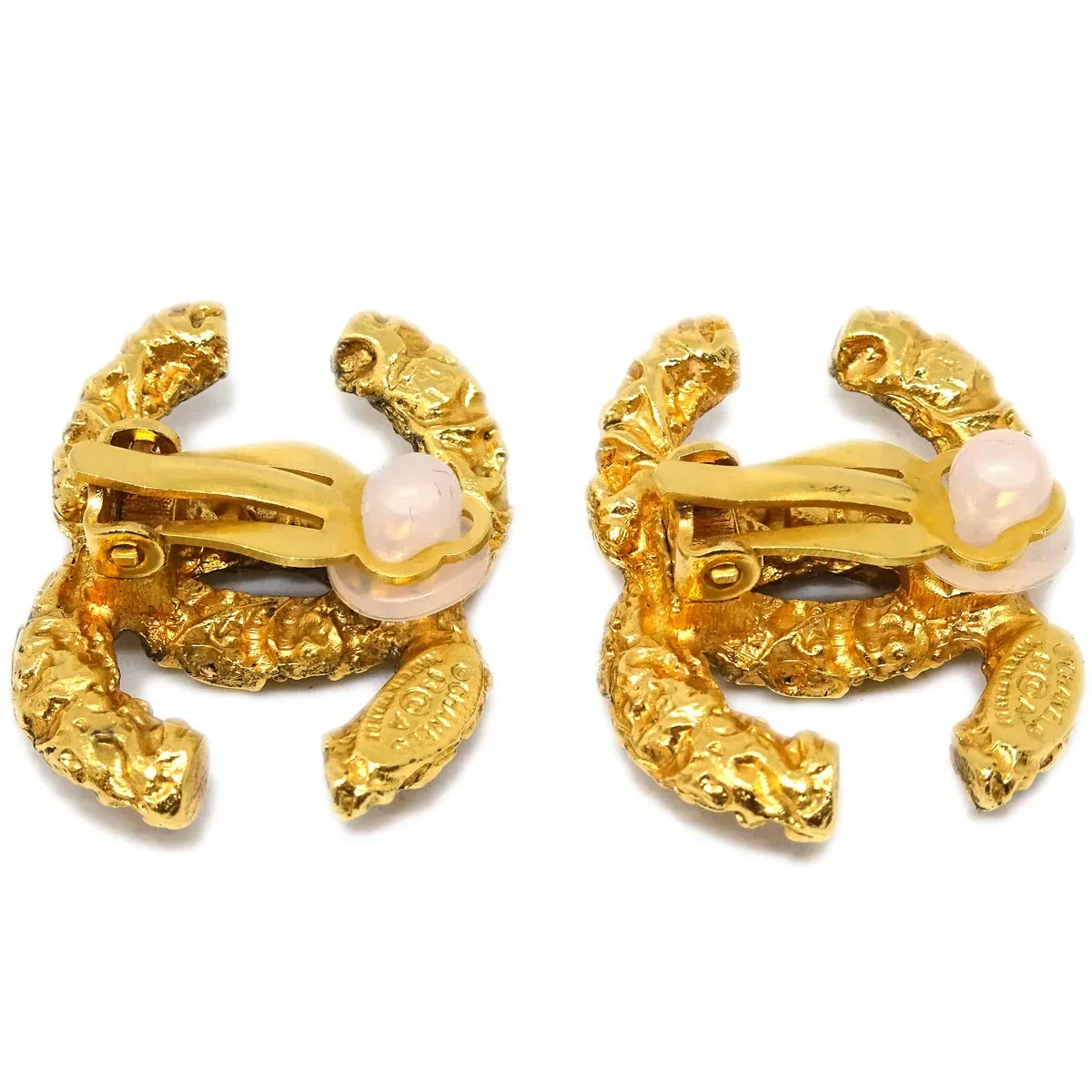 Chanel Gold CC Earrings Clip-On 93A - Image 3
