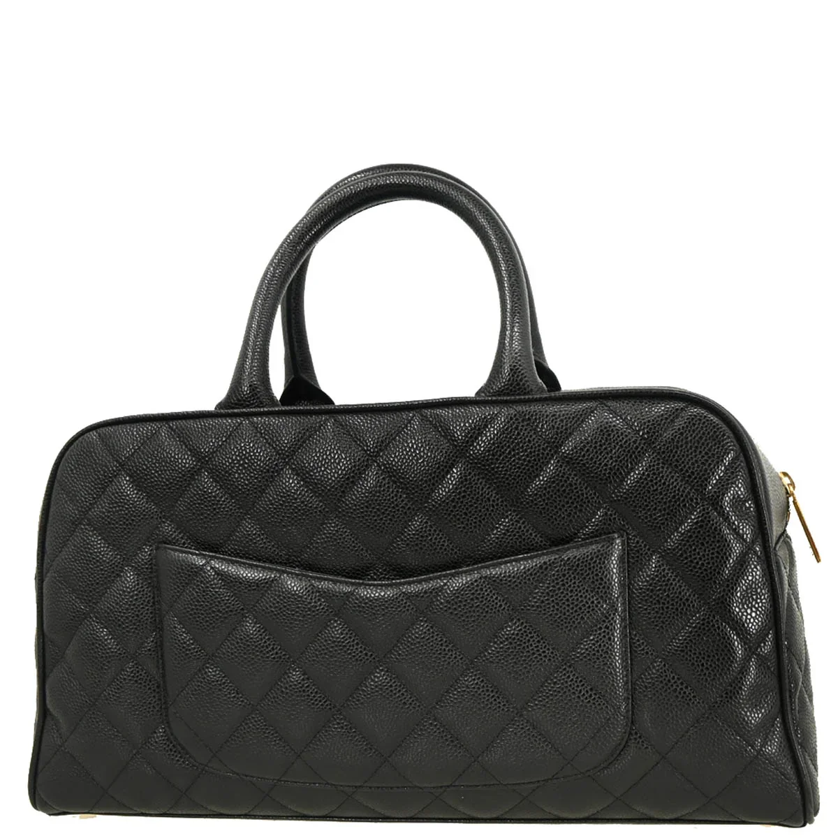 Chanel 2003-2004 Black Caviar Bowling Bag - Image 2