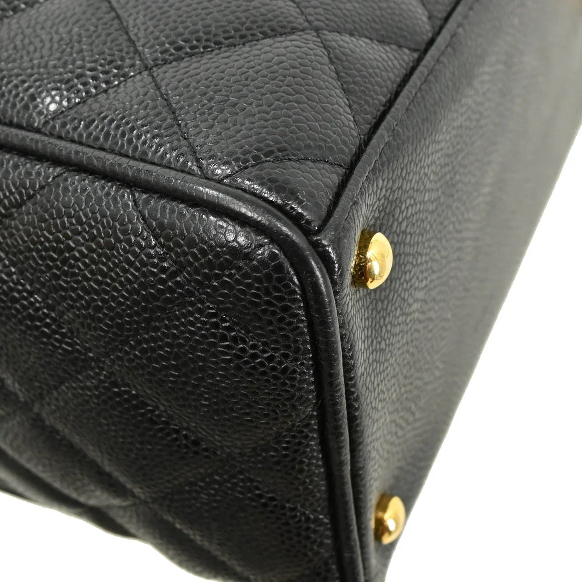 Chanel 2003-2004 Black Caviar Bowling Bag - Image 6