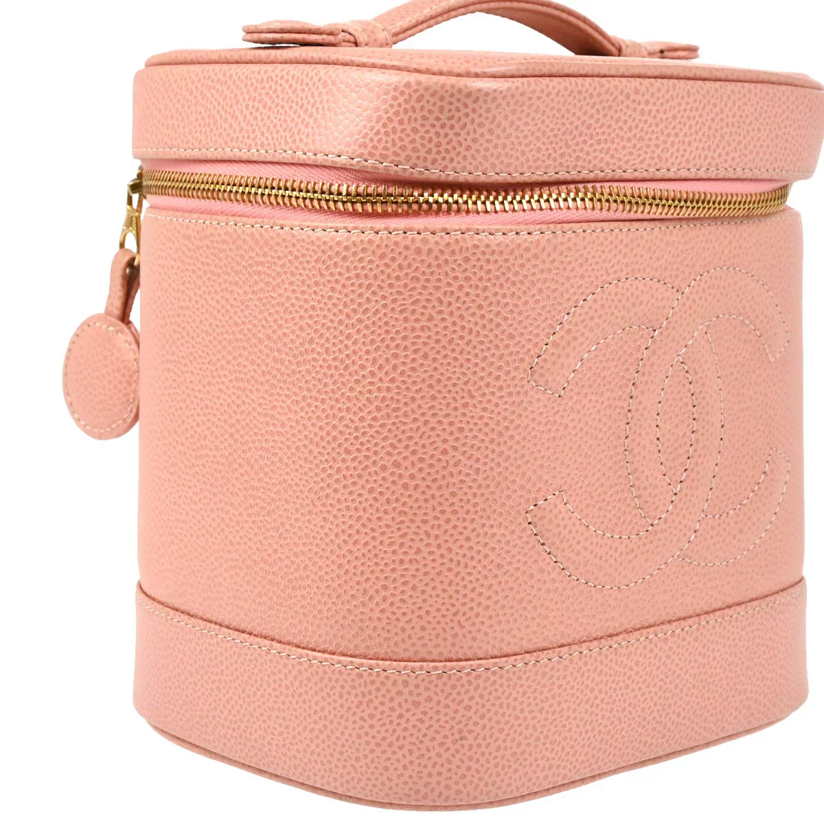 Chanel 2003-2004 Pink Caviar Timeless Vanity Handbag - Image 3