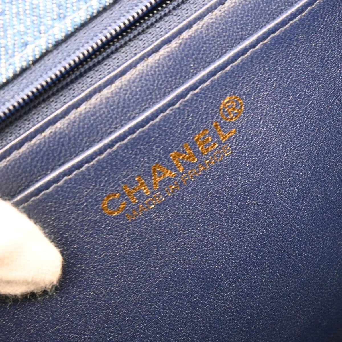 Chanel 1997-1999 Blue Denim Kelly Handbag - Image 10