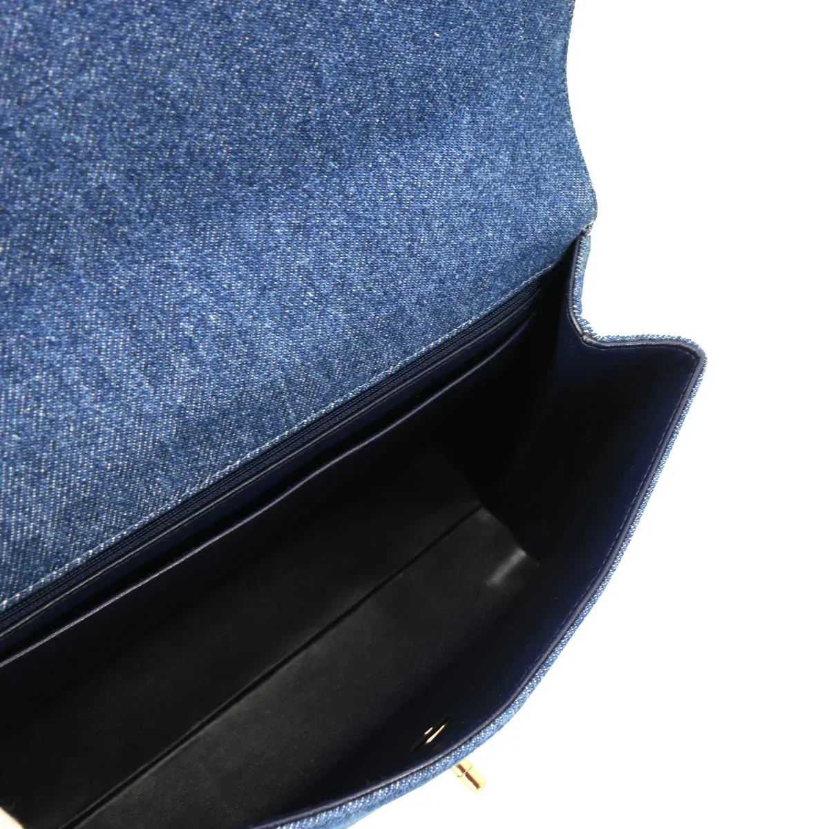 Chanel 1997-1999 Blue Denim Kelly Handbag - Image 4