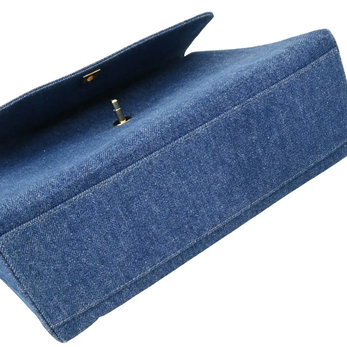 Chanel 1997-1999 Blue Denim Kelly Handbag - Image 5