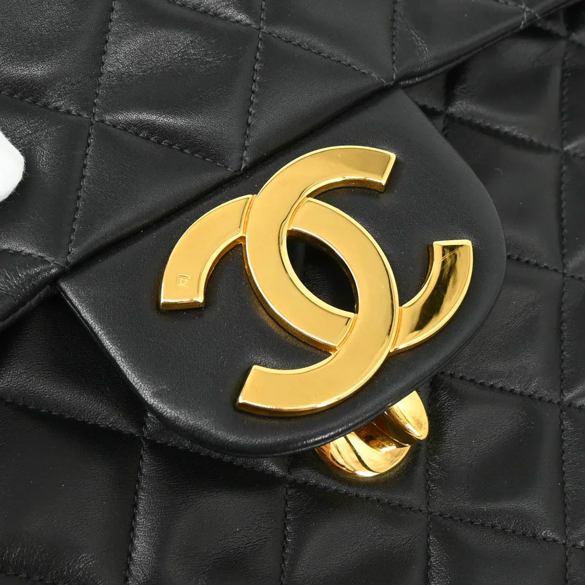 Chanel 1994-1996 Black Lambskin Maxi Classic Flap Shoulder Bag - Image 6