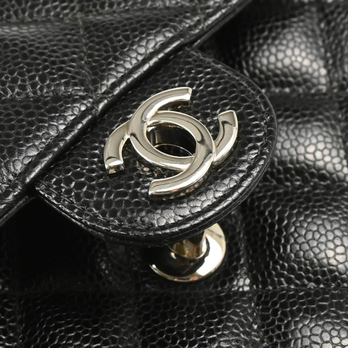 Chanel Black Caviar Mini Classic Square Flap Shoulder Bag - Image 5